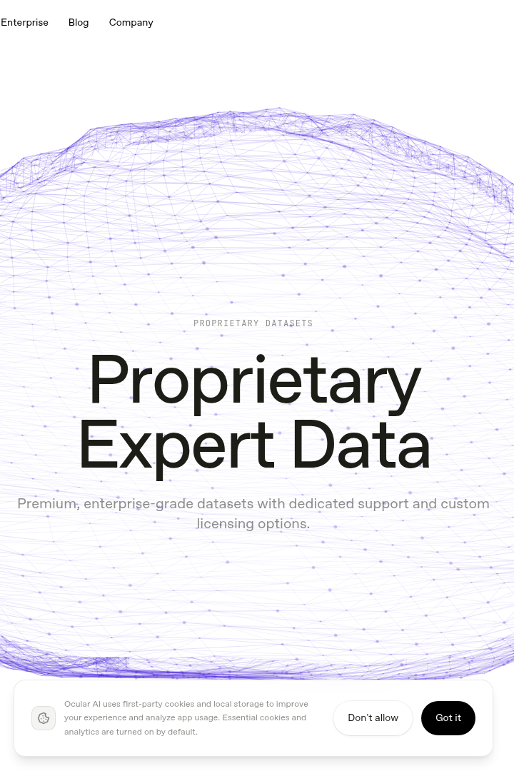 Captura de pantalla de Ocular - Datos Propietarios