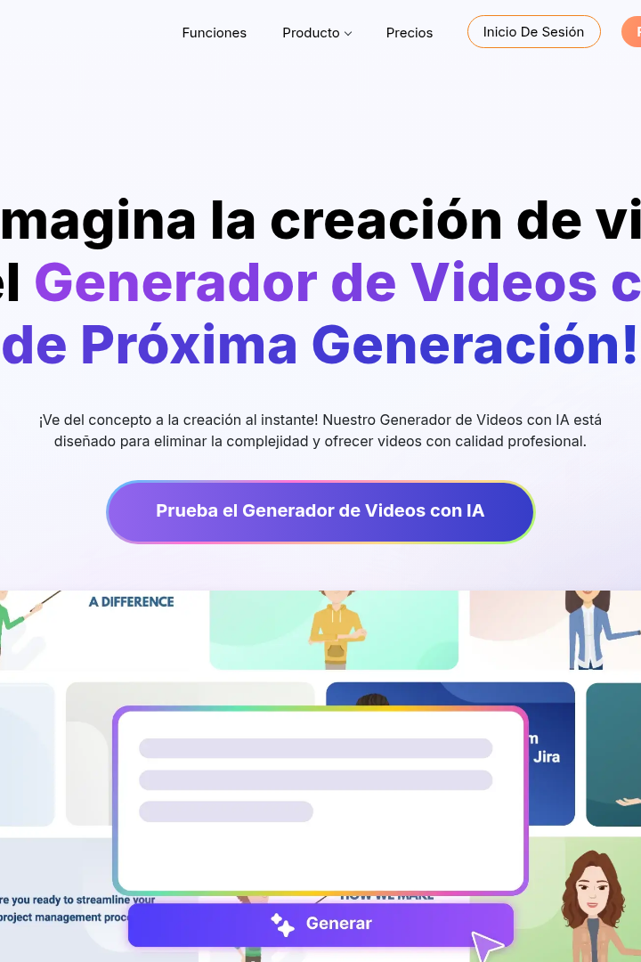 Captura de pantalla de Animaker - Generador de Video IA