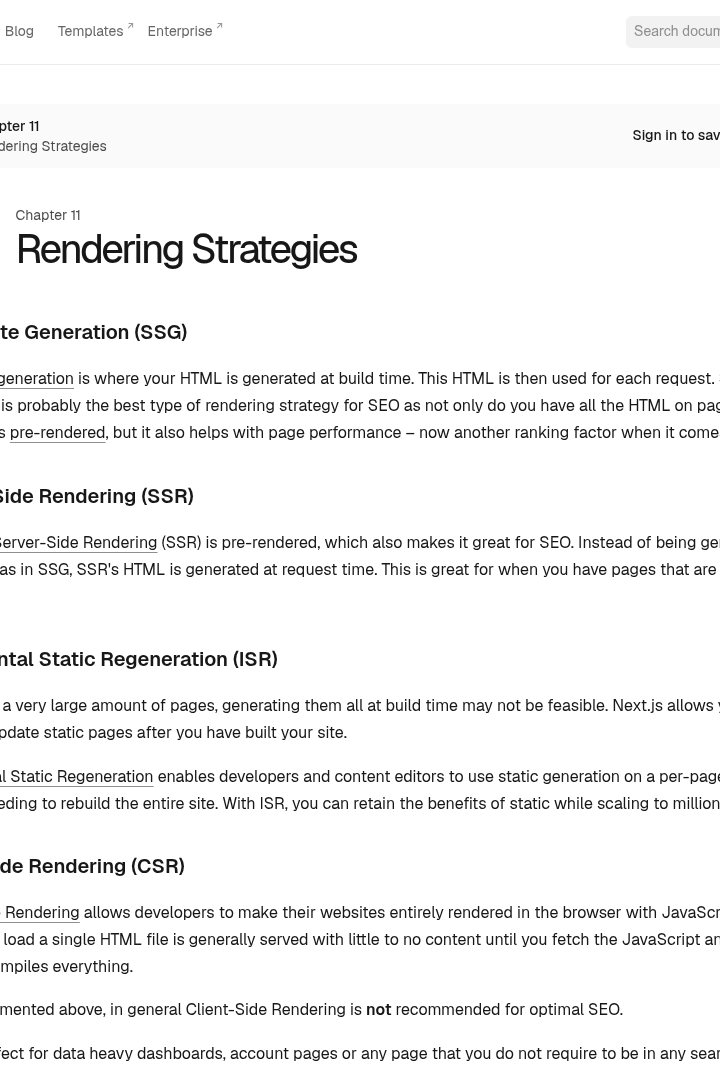 Captura de pantalla de Next.js - Estrategias de Renderizado