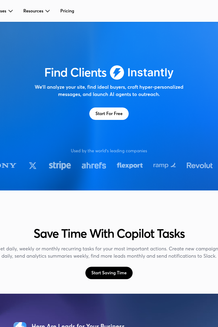 Captura de pantalla de Instantly AI - Copiloto AI
