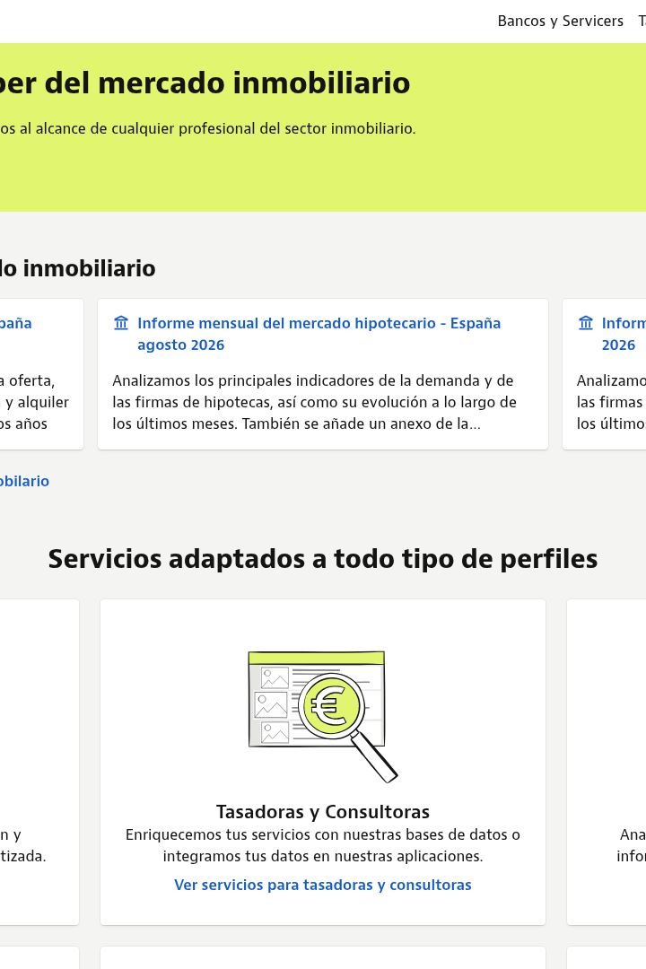 Captura de pantalla de idealista/data - Hero