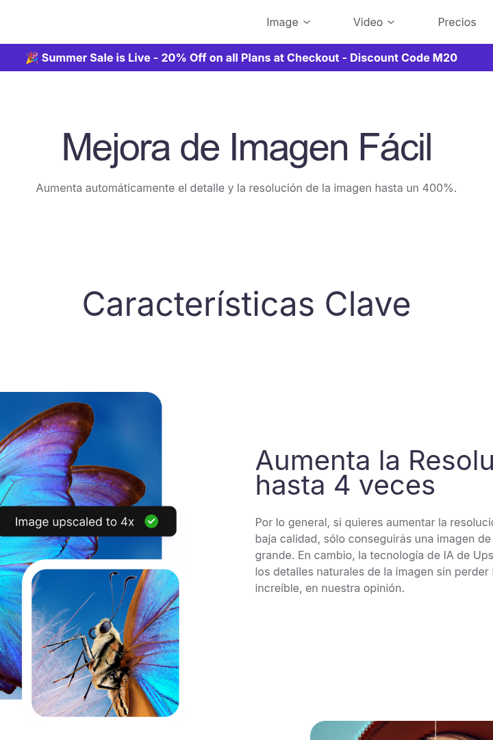 Captura de pantalla de Upscale.Media - Características