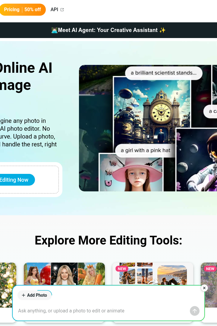 Captura de pantalla de YouCam Online AI Photo & Image Editor - Hero
