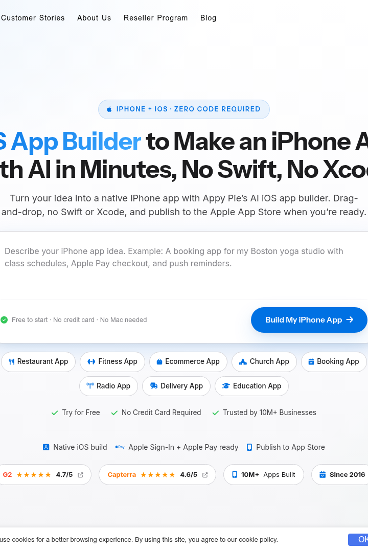 Captura de pantalla de Appy Pie - Creador de Apps para iPhone