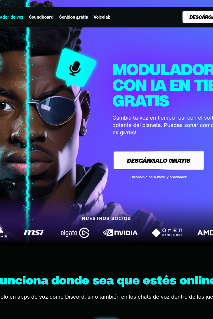 Captura de pantalla de Voicemod - Cambiador de Voz