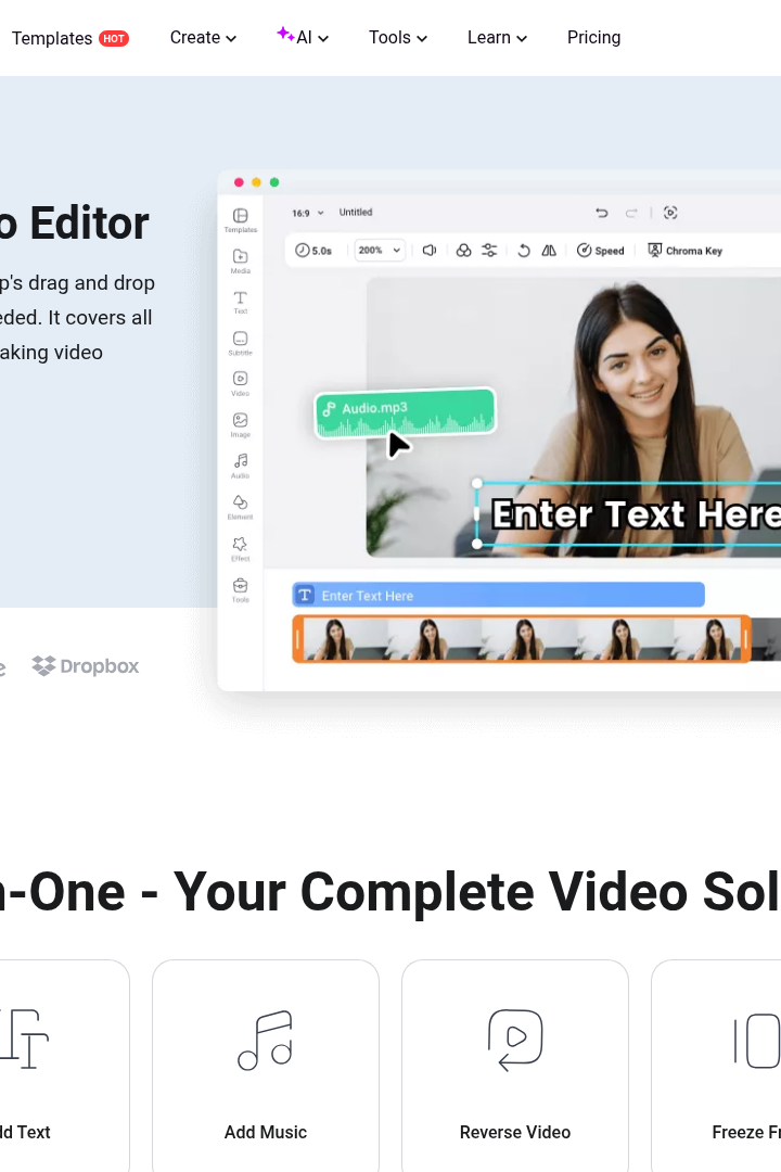 Captura de pantalla de FlexClip - Editor de Video