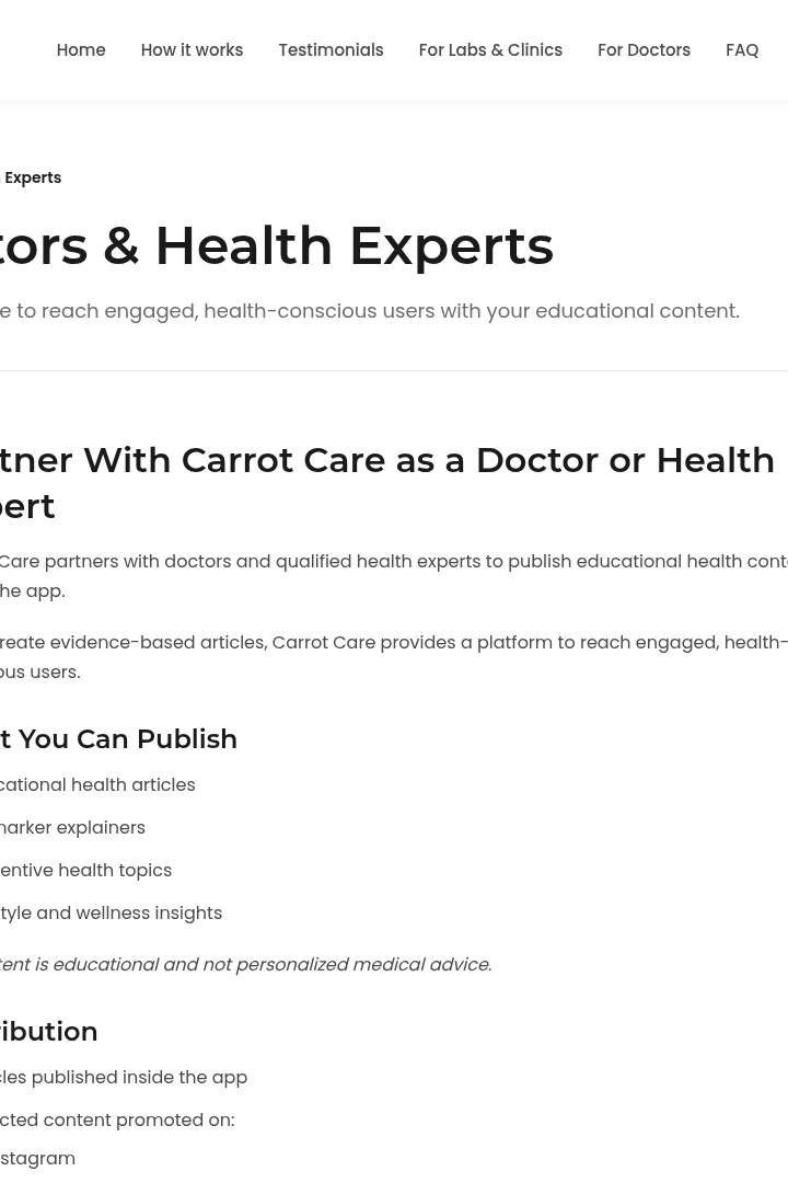 Captura de pantalla de Carrot Care - Análisis de Datos para Médicos