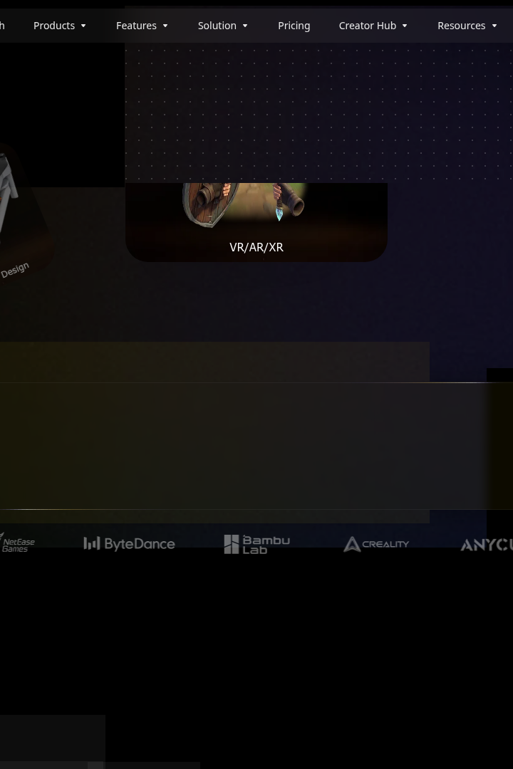 Captura de pantalla de Tripo AI - Hero