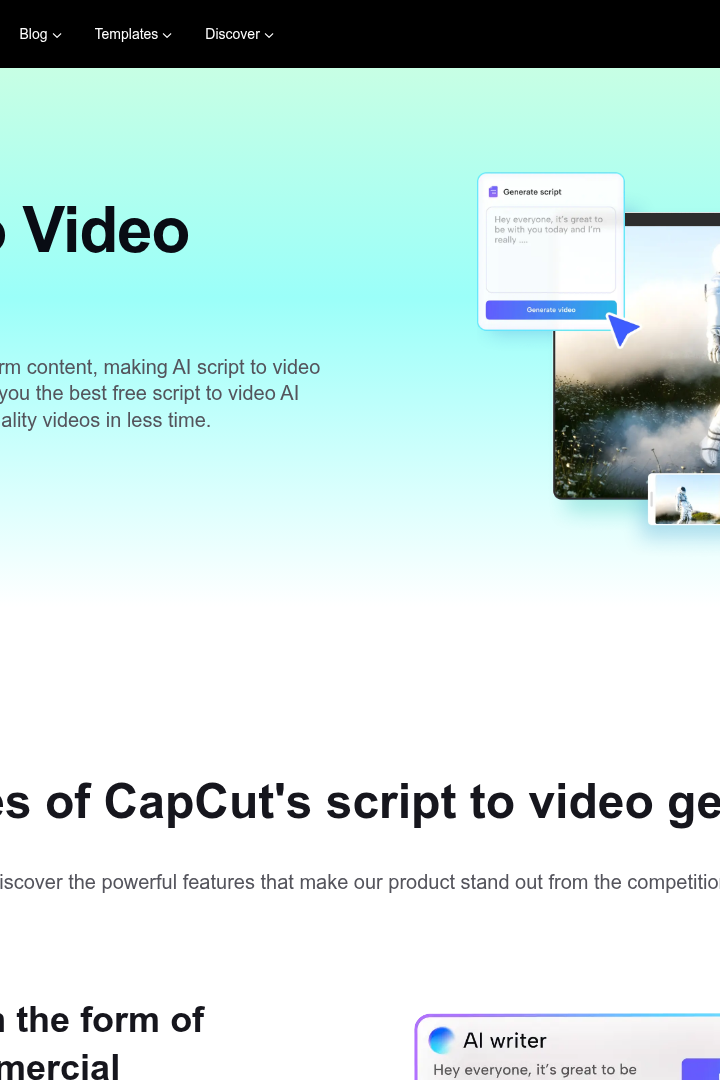 Captura de pantalla de CapCut - Generador de Video por Script