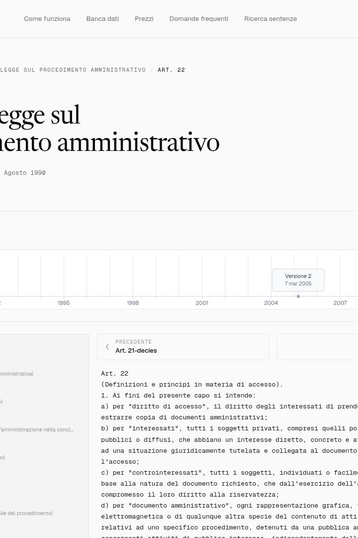 Captura de pantalla de Simpliciter - Detalle de Normativa (IT)