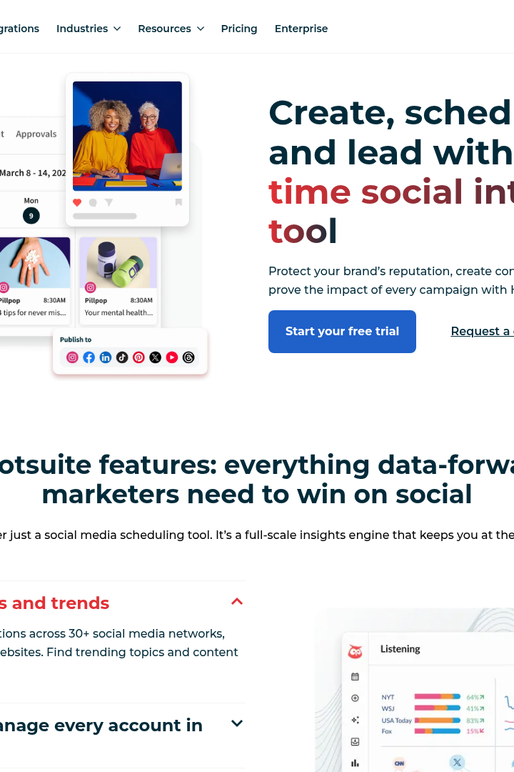 Captura de pantalla de Hootsuite - Plataforma