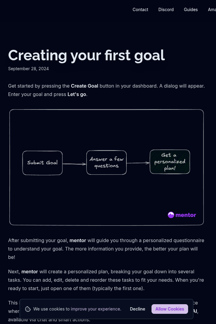 Captura de pantalla de GoalMentor - Crear Meta