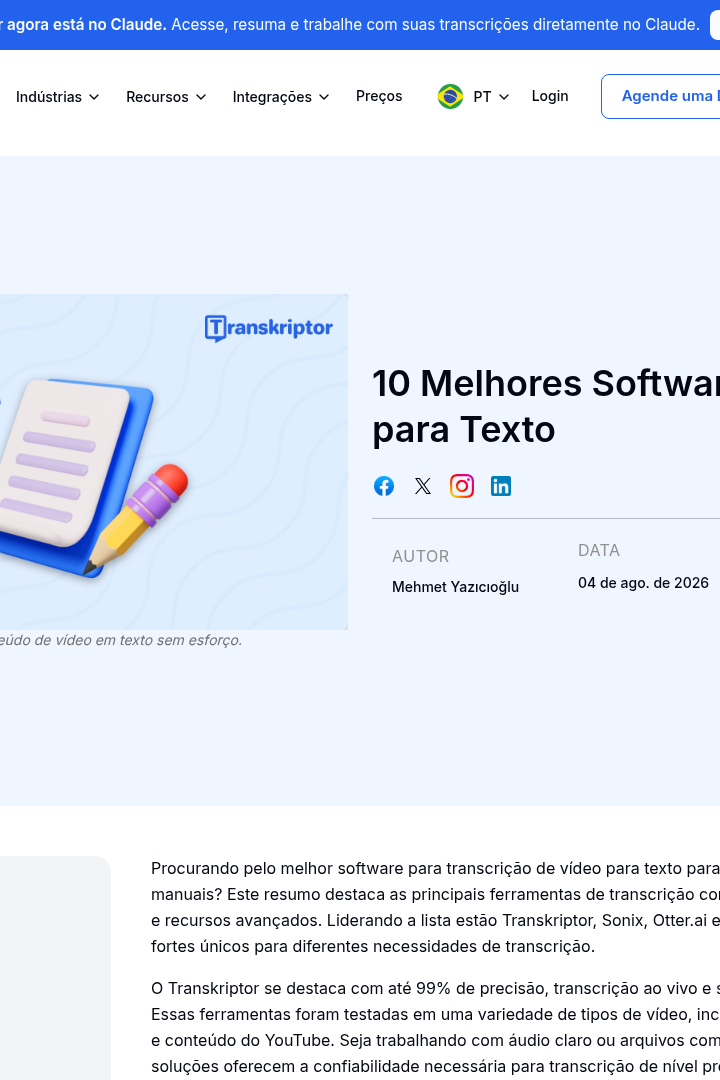 Captura de pantalla de Transkriptor - Transcripción de Video