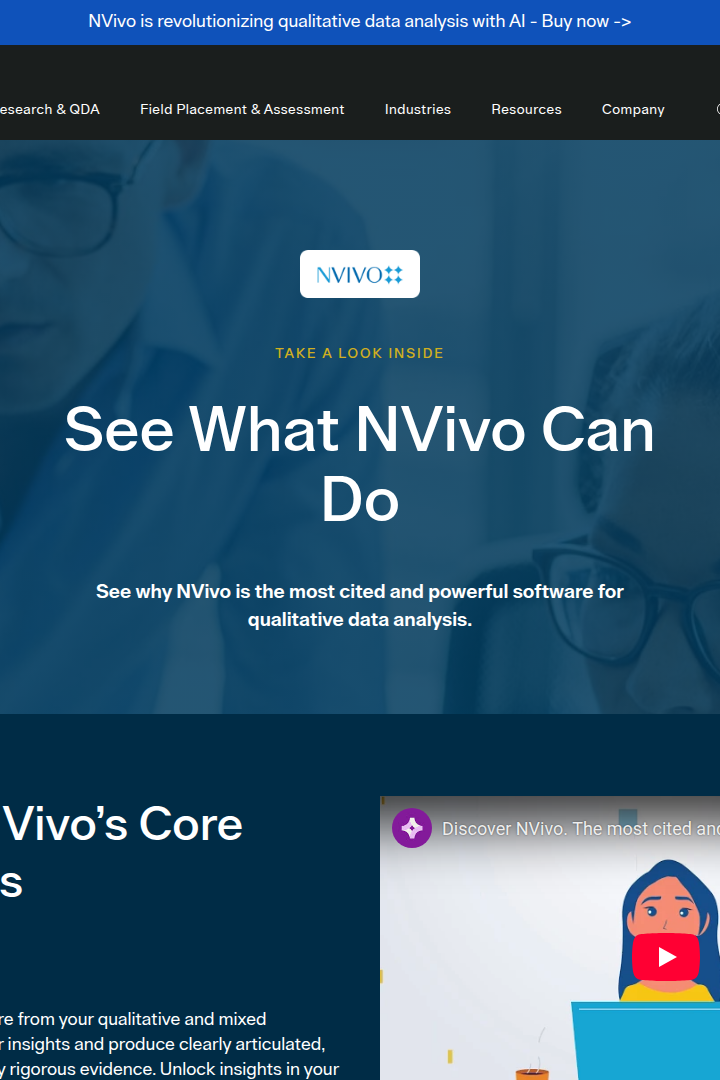 Captura de pantalla de NVivo - Recorrido por el producto