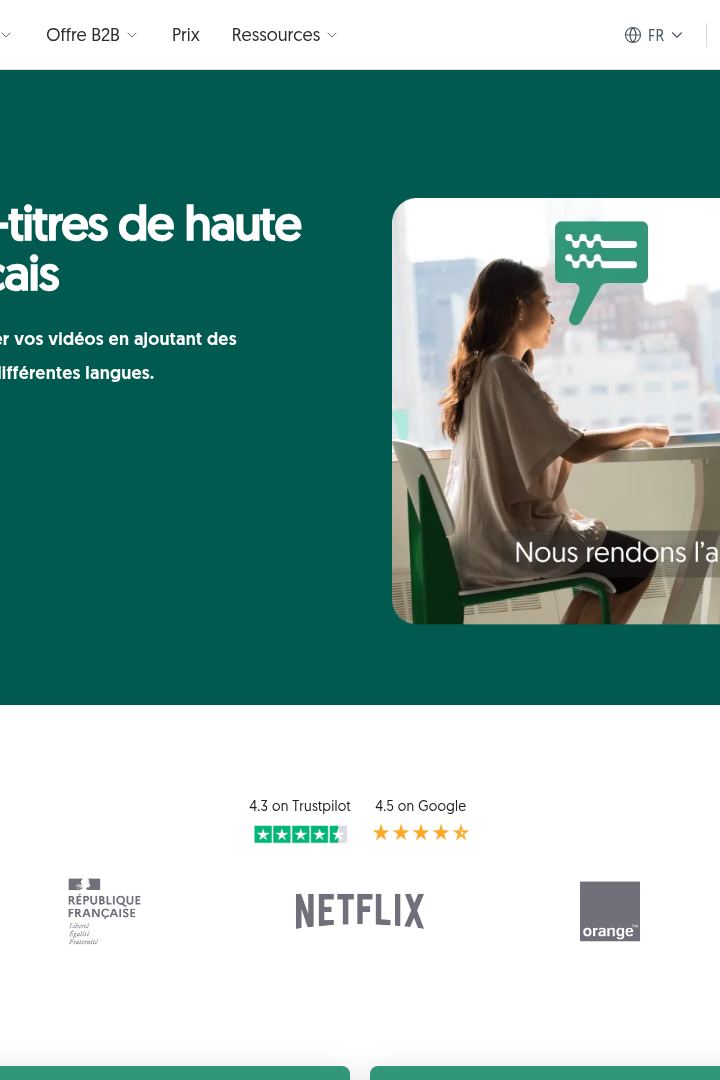 Captura de pantalla de Amberscript - Subtitulado Automático en Francés