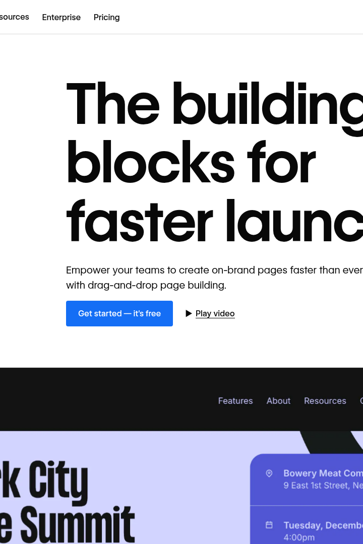 Captura de pantalla de Webflow - Editor Visual