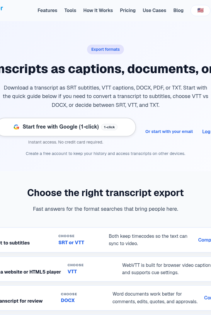Captura de pantalla de InstantTranscriber - Ejemplo de Transcripción y Exportación