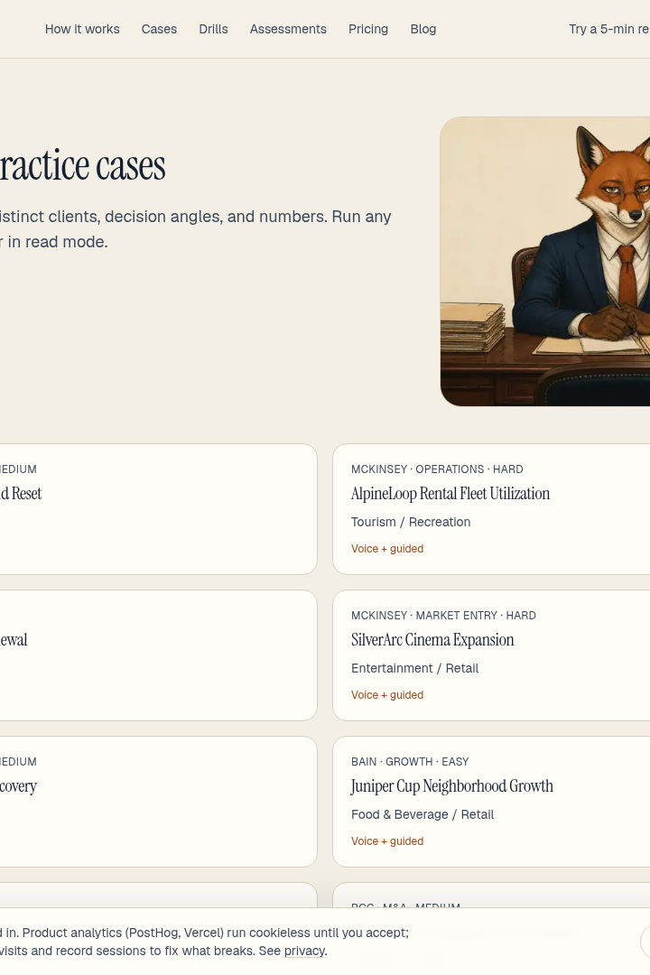 Captura de pantalla de CoachNed - Casos de Consultoría