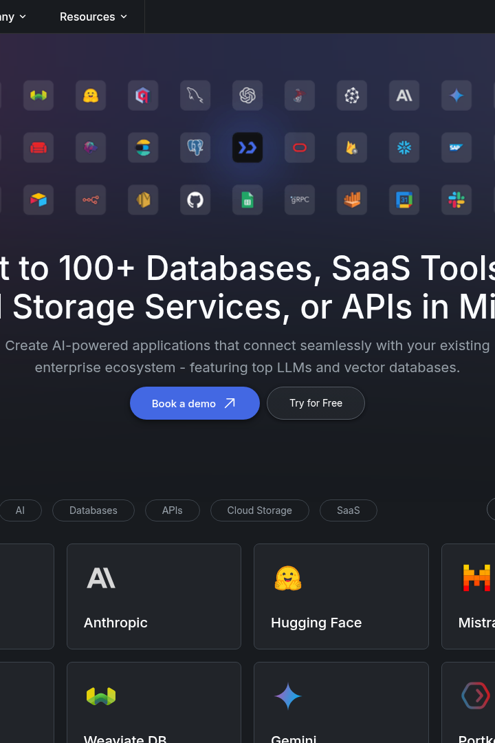 Captura de pantalla de ToolJet - Integraciones