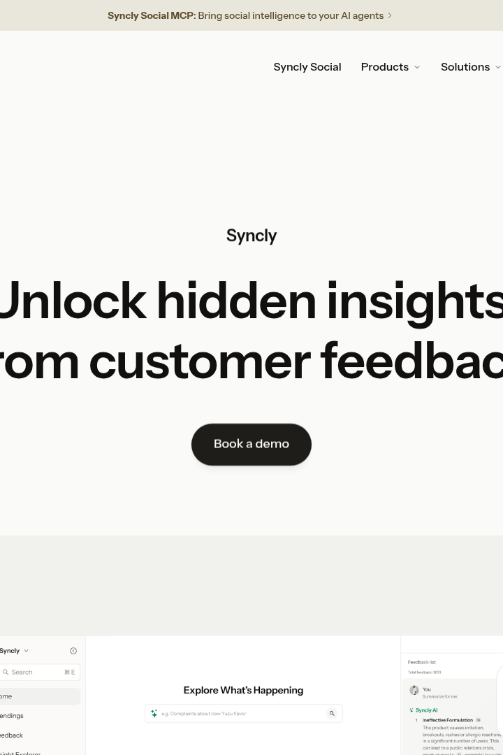 Captura de pantalla de Syncly - Voz del Cliente