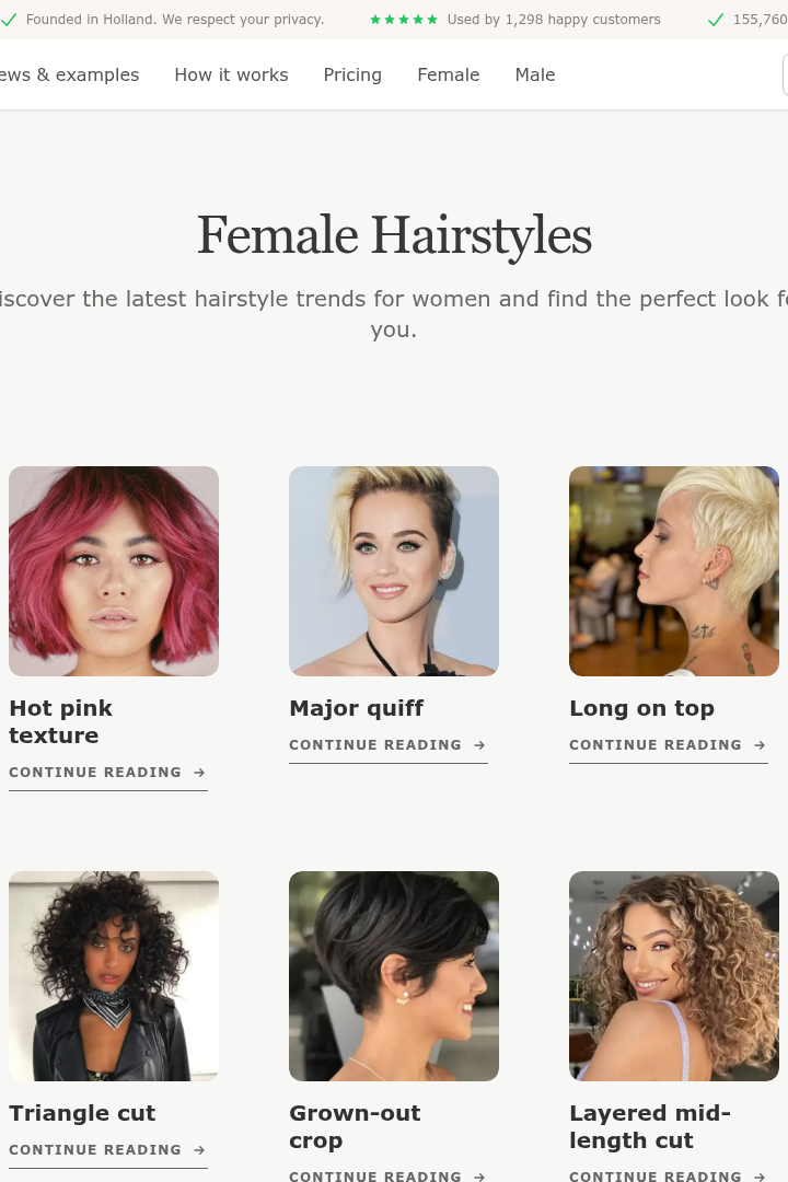 Captura de pantalla de HairstyleAI - Peinados Femeninos
