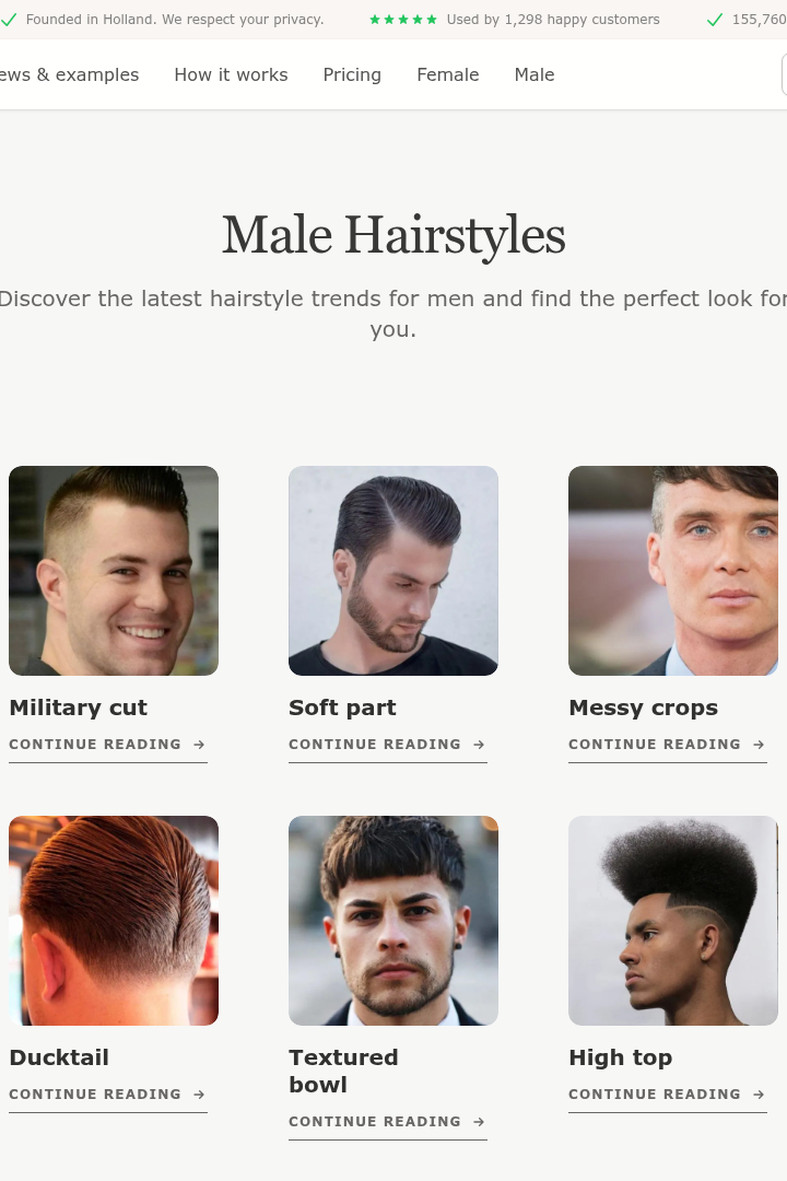 Captura de pantalla de HairstyleAI - Peinados Masculinos