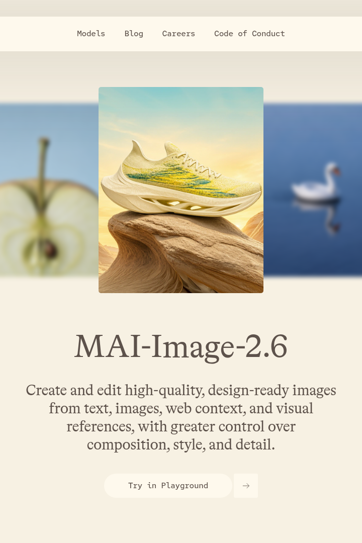 Captura de pantalla de Microsoft AI - Modelo de Imagen