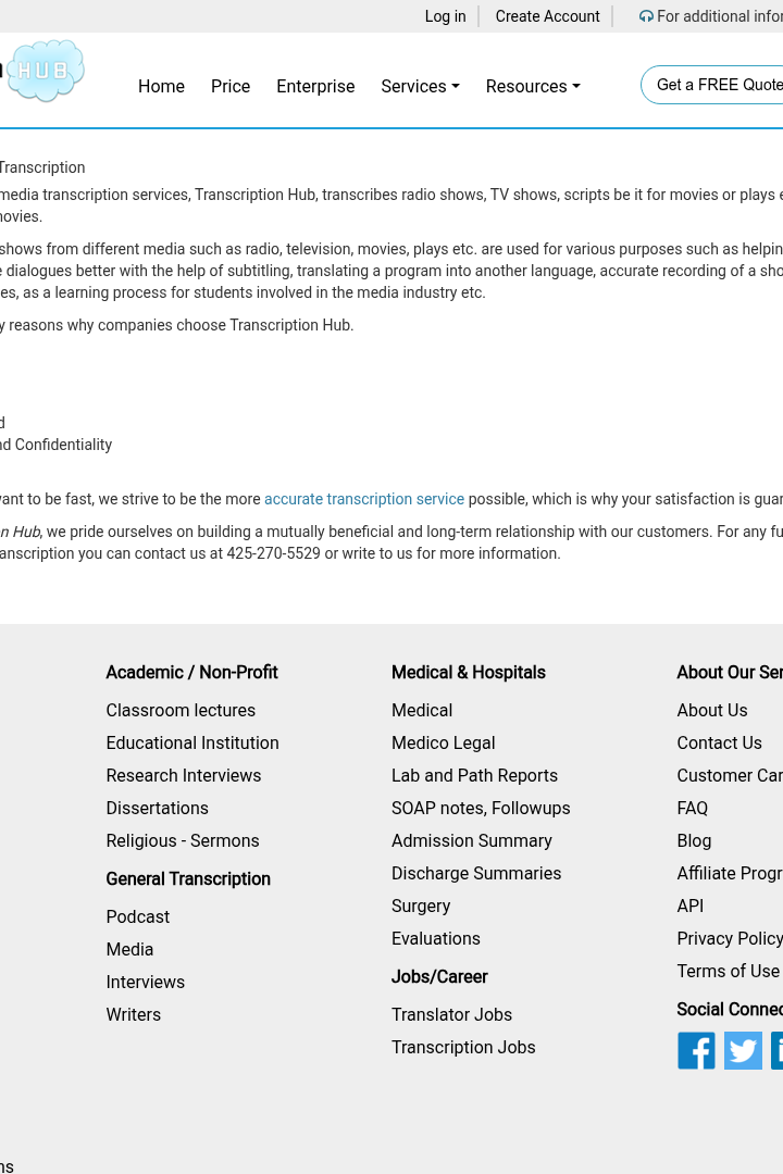 Captura de pantalla de Transcription Hub - Transcripción de Medios