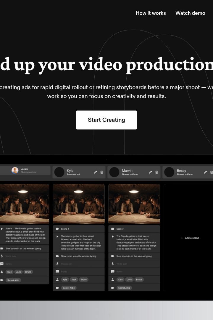 Captura de pantalla de Katalist AI - Producción de Anuncios de Video