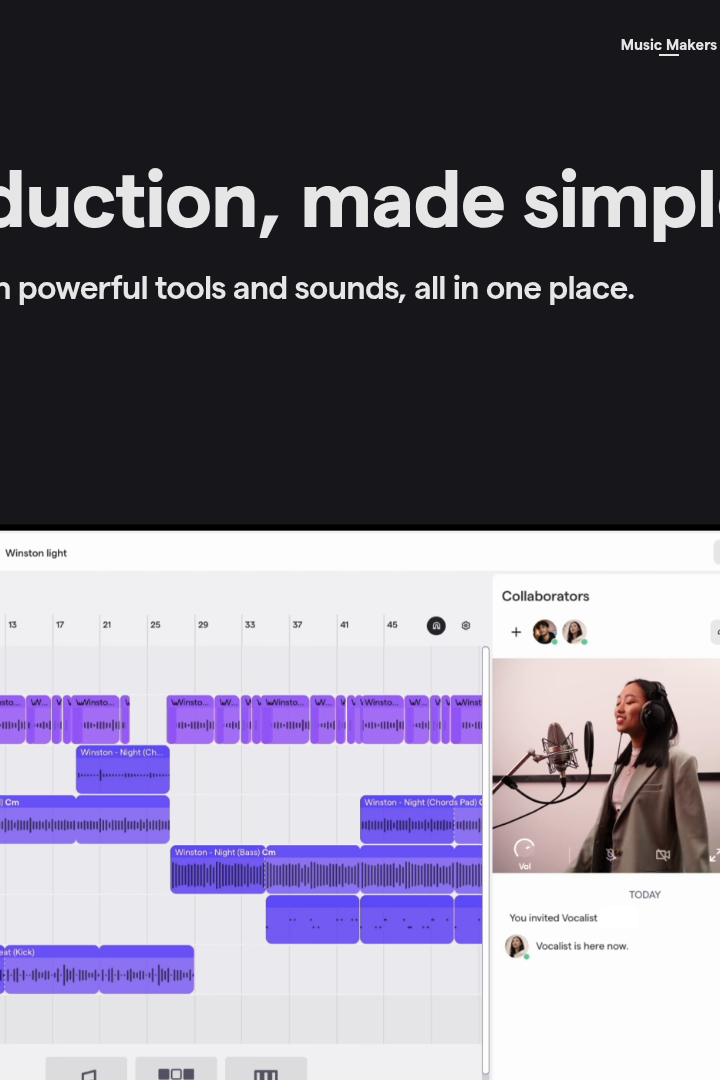 Captura de pantalla de Soundtrap - Creación Musical