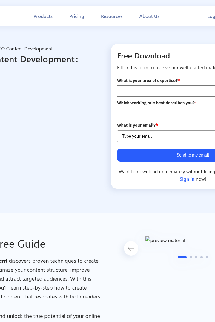 Captura de pantalla de WriterZen - Desarrollo de Contenido SEO
