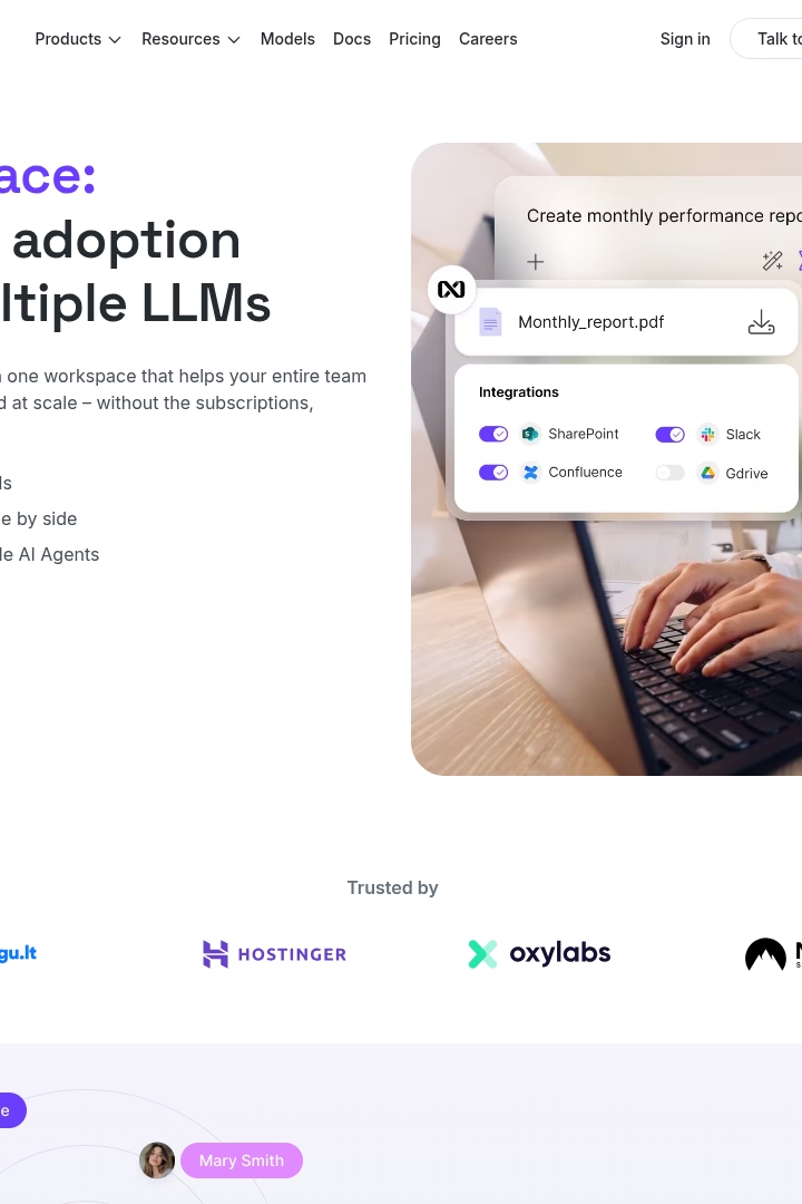 Captura de pantalla de nexos.ai - Espacio de Trabajo AI