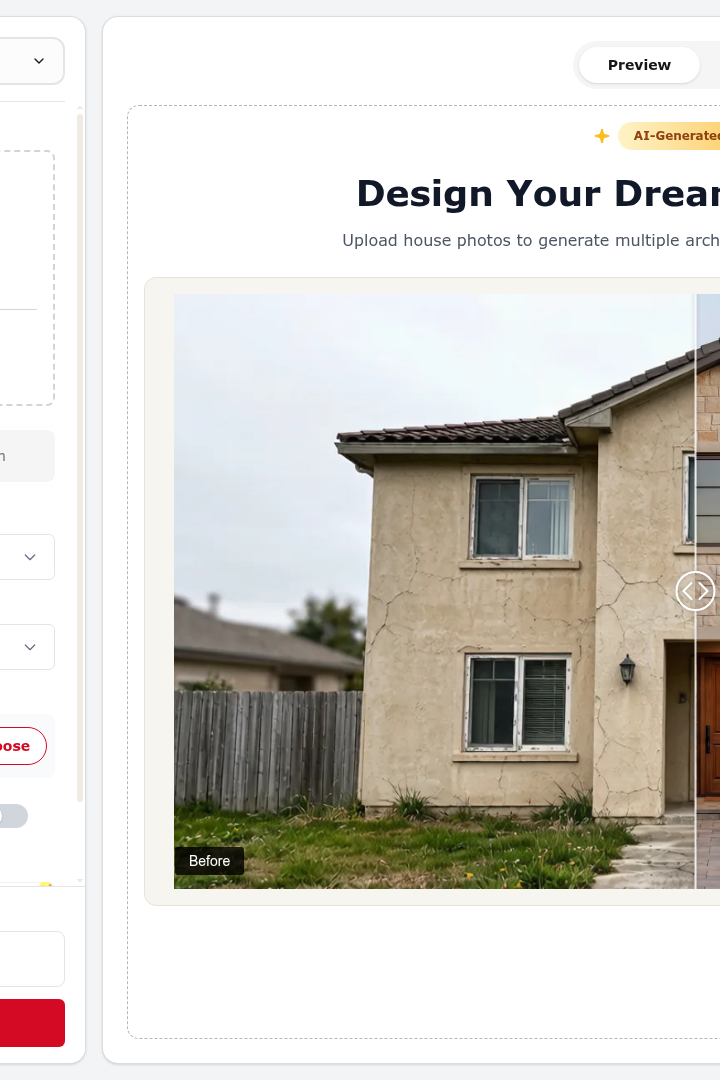 Captura de pantalla de Home-Design.AI - Diseño de Exteriores