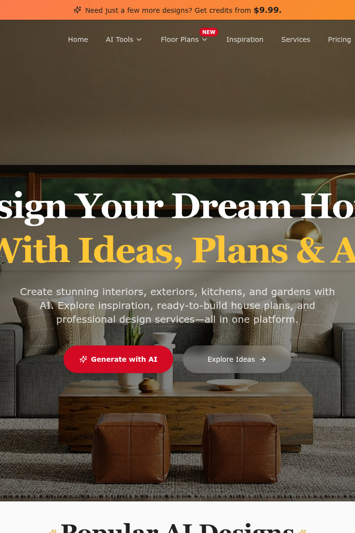 Captura de pantalla de Home-Design.AI - Hero