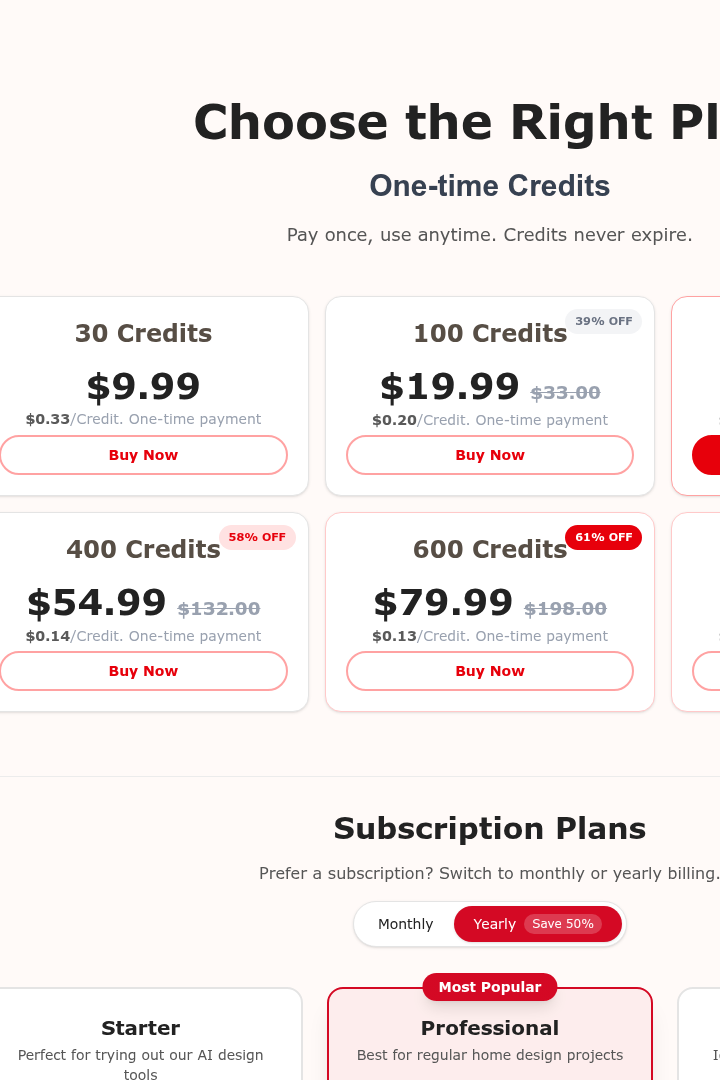 Captura de pantalla de Home-Design.AI - Precios