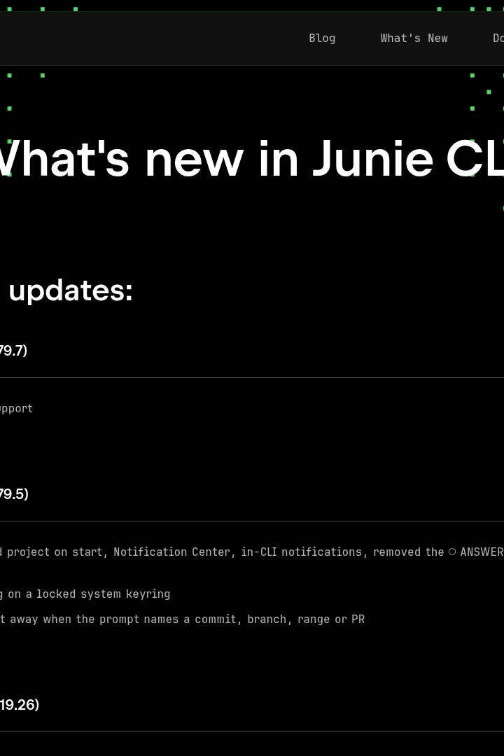 Captura de pantalla de Junie - Novedades