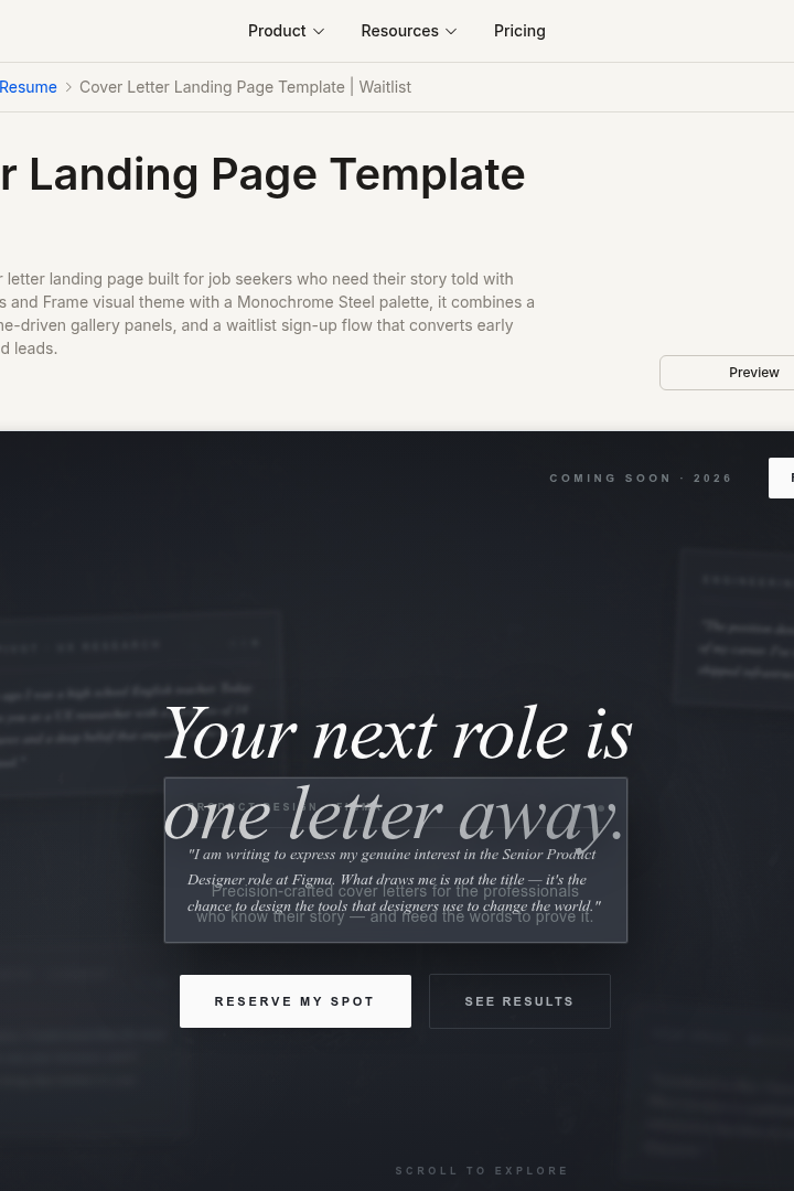 Captura de pantalla de Rocket - Plantilla de Landing Page