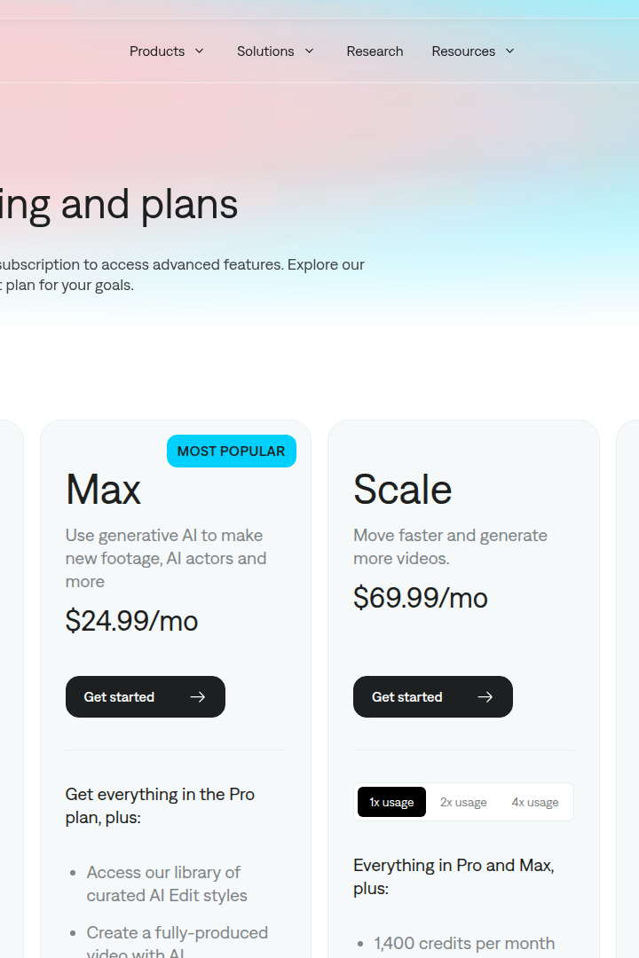 Captura de pantalla de Captions - Pricing