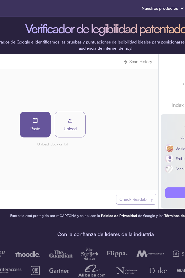 Captura de pantalla de Originality.ai - Verificador de Legibilidad