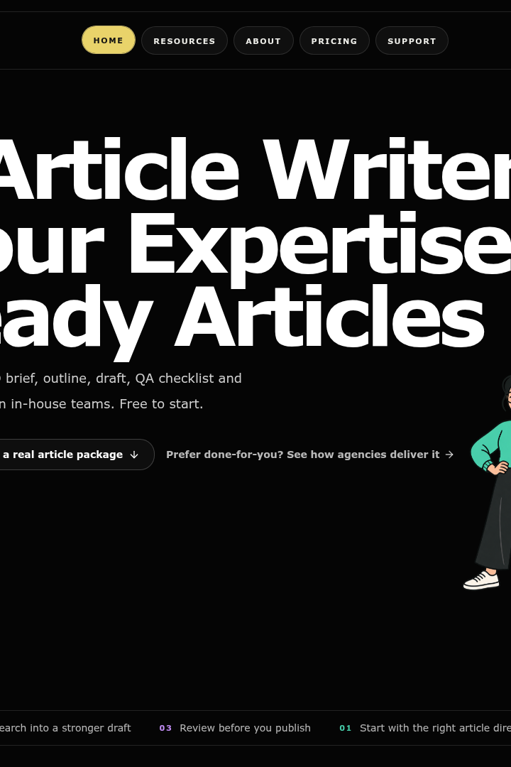 Captura de pantalla de blogworkflow.ai - Hero