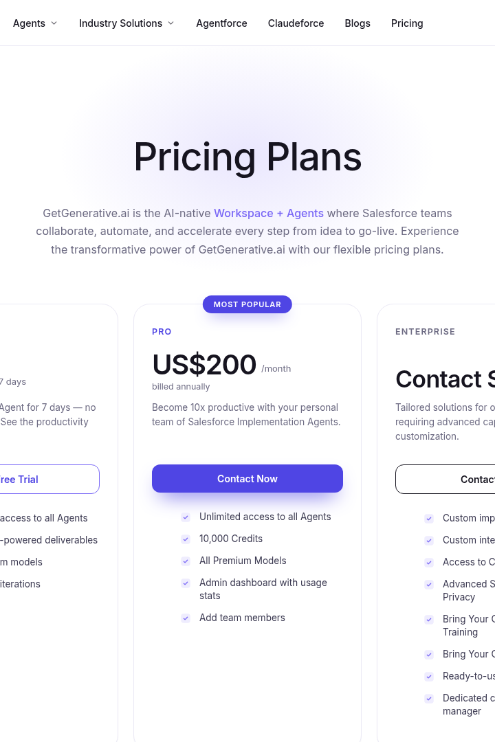 Captura de pantalla de Generative AI Agents - Precios