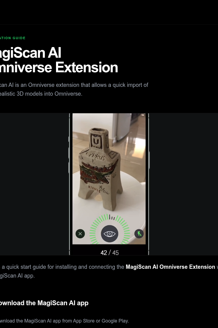 Captura de pantalla de MagiScan - Escáner 3D y Omniverse
