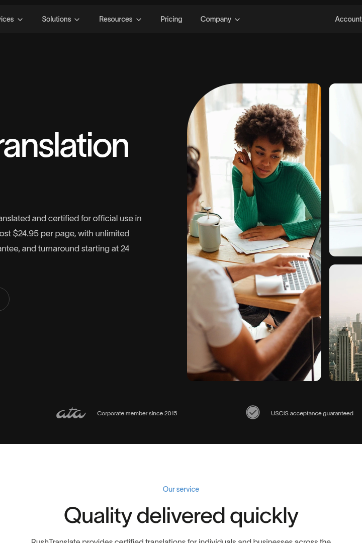 Captura de pantalla de RushTranslate - Traducción Certificada