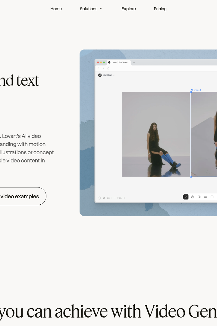 Captura de pantalla de Lovart - Generador de Video IA