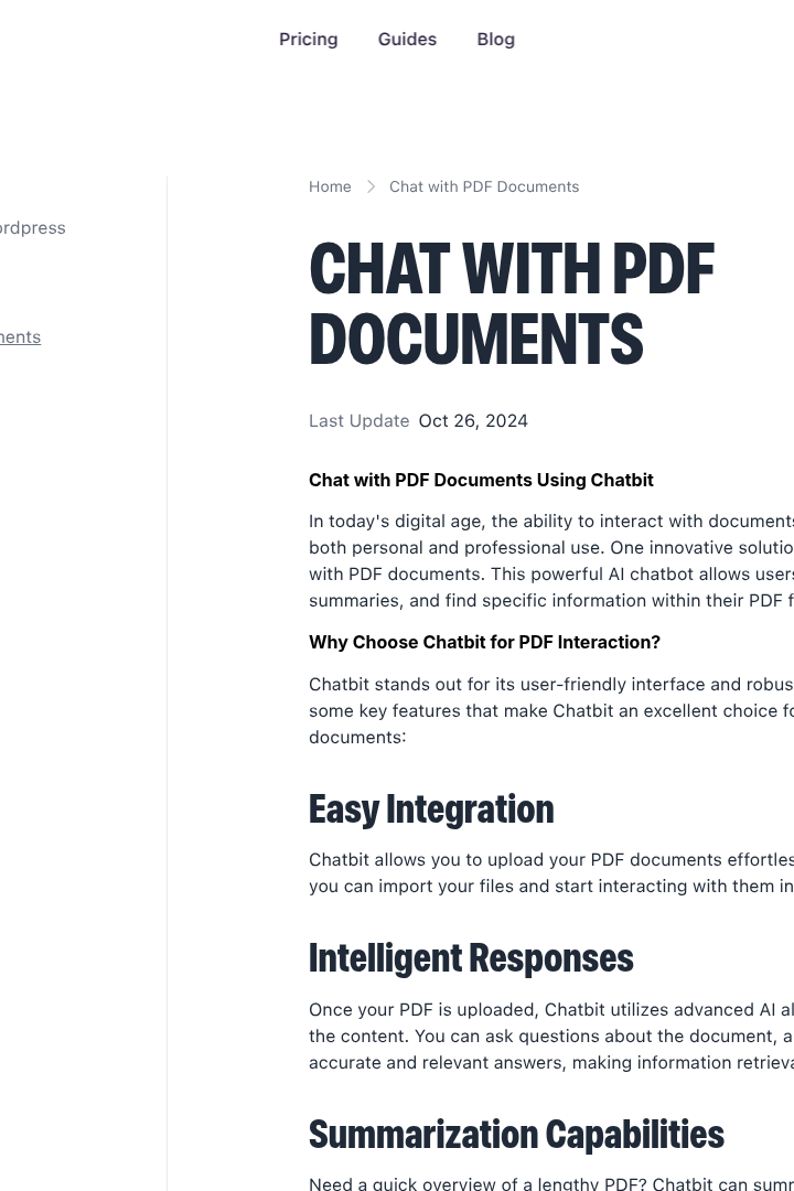 Captura de pantalla de Chatbit - Chat con PDFs