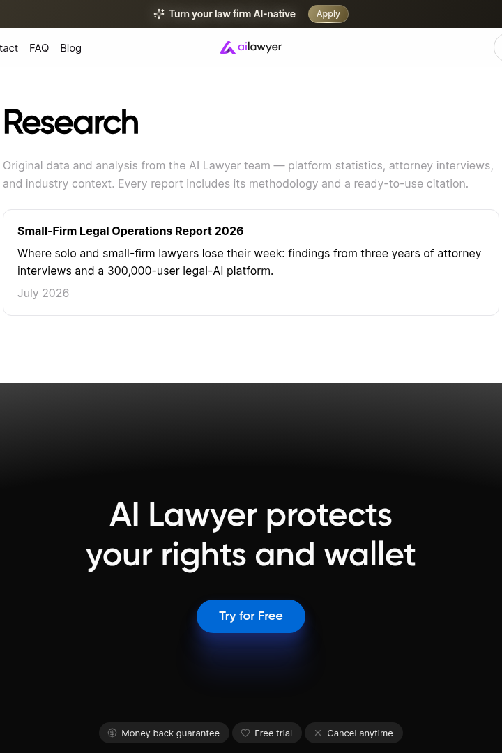 Captura de pantalla de AI Lawyer - Investigación Legal