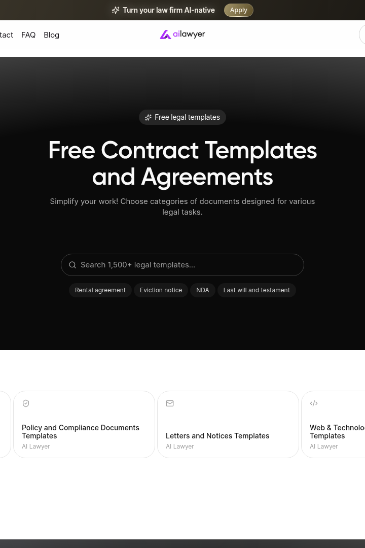 Captura de pantalla de AI Lawyer - Plantillas Legales