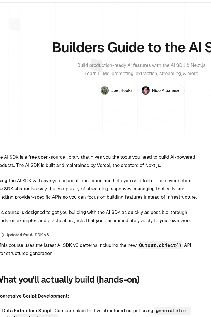 Captura de pantalla de Vercel - SDK de IA de Vercel