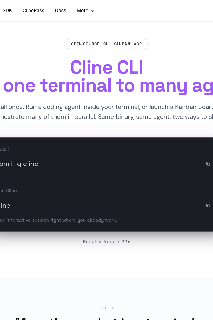 Captura de pantalla de Cline - Interfaz de Línea de Comandos