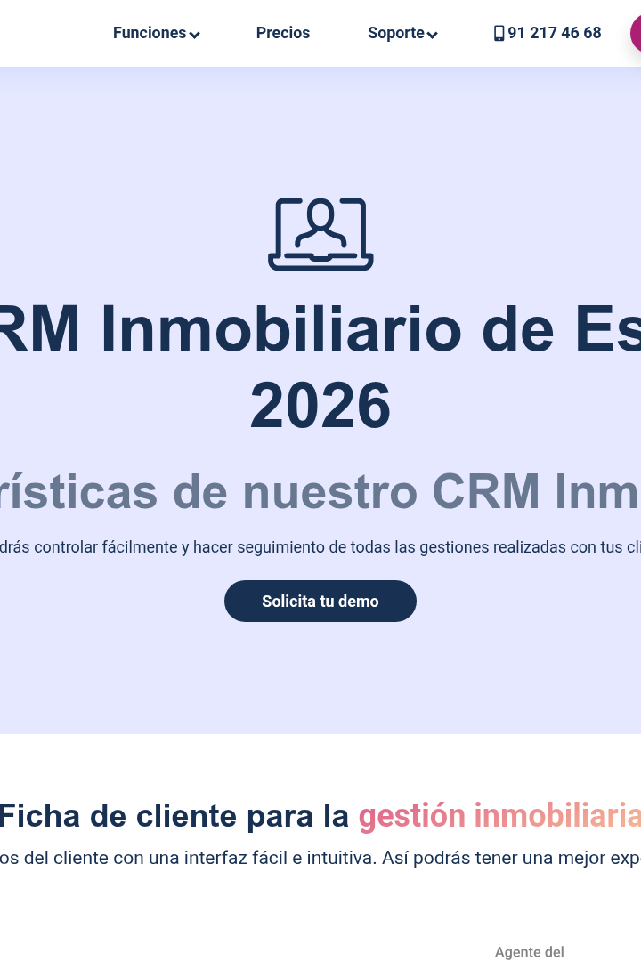 Captura de pantalla de Inmoweb - CRM Inmobiliario